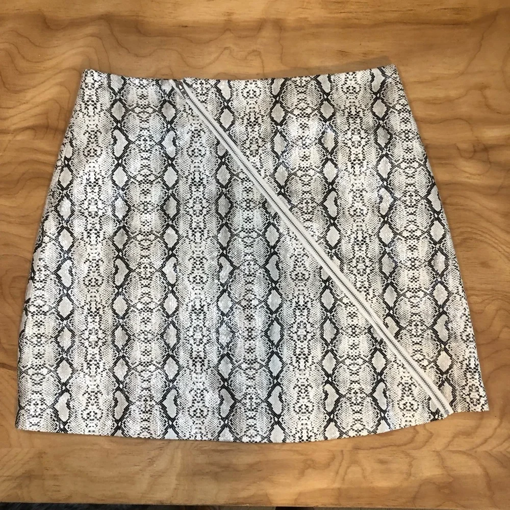 Impeccable Pig Faux Snakeskin Zip Miniskirt